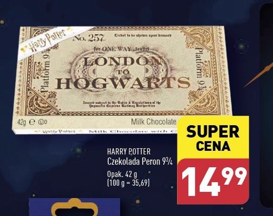 Czekolada peron 9 3/4 HARRY POTTER promocja