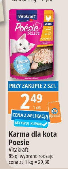 Kurczak w sosie Vitakraft poesie deli sauce promocja