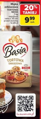 Mąka orkiszowa tortowa 1 kg Basia promocja w Carrefour