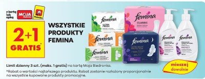 Wszystkie produkty Femina 2+1 GRATIS promocja w Biedronka