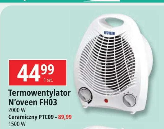 Termowentylator ceramiczny ptc09 1500w N'oveen promocja