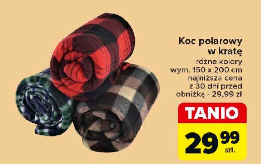 Koc poliakrylowy wym. 150 x 200 cm promocja w Carrefour