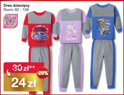 Dres dziecięcy, Rozm. 92-128 promocja w Woolworth
