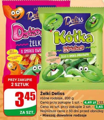 Żelki Deliss różne rodzaje promocja w Dino