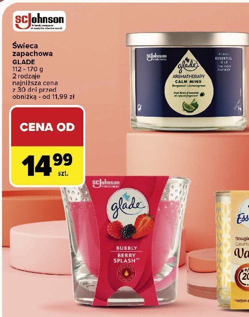 Świeca zapachowa calm mind GLADE AROMATHERAPY promocja w Carrefour