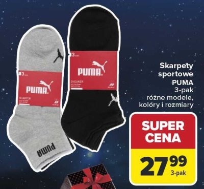 Skarpety sportowe PUMA 3-pak różne modele, kolory i rozmiary promocja w Carrefour