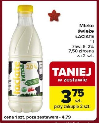 Mleko świeże ŁACIATE promocja w Carrefour Express