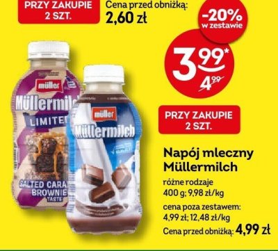 Napój mleczny Müllermilch różne rodzaje 400g promocja w Żabka