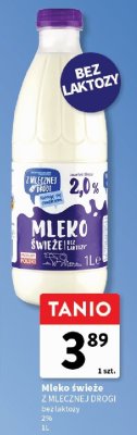 Mleko świeże bez laktozy 2% 1L promocja w Intermarche