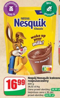 Napój Nesquik kakaowy rozpuszczalny Nestlé promocja w Dino