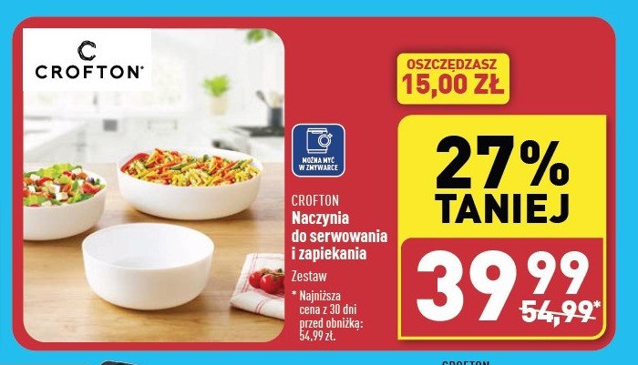 Naczynia do serwowania i zapiekania Crofton promocja w Biedronka