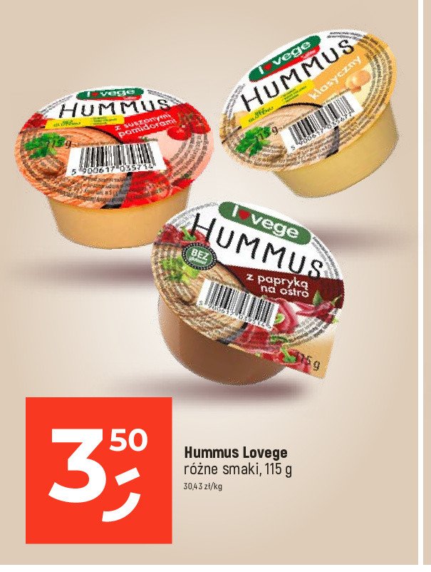 Hummus z suszonymi pomidorami Lovege promocja