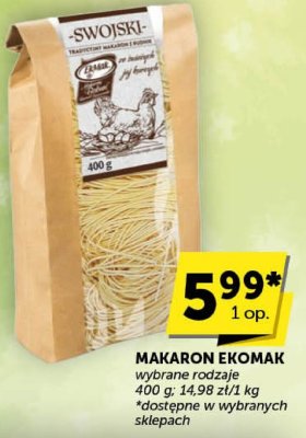 Makaron Ekomak Swojski promocja w ABC