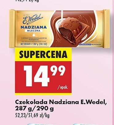 Czekolada nadziana mleczna E. wedel promocja w Biedronka