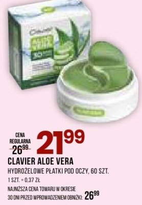 Hydrożelowe płatki Clavier Aloe Vera hydrożelowe płatki pod oczy promocja w Drogerie Natura