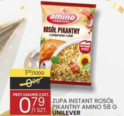 Zupa instant rosół pikantny Amino 58g promocja w Wafelek