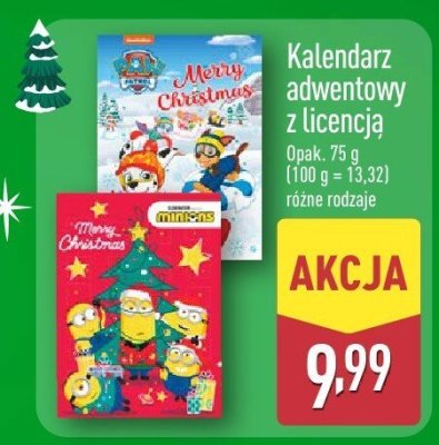 Kalendarz adwentowy z licencją różne rodzaje promocja w Aldi