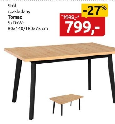 Stół rozkładany Tomaż promocja w Black Red White