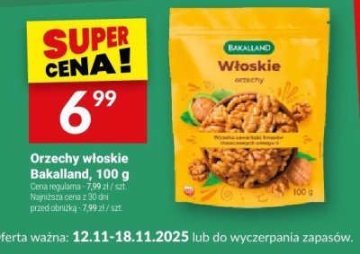 Orzechy włoskie Bakalland, 100 g promocja w Twój Market
