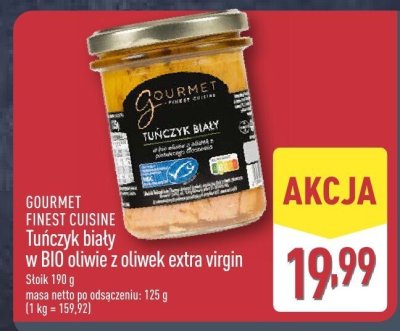Tuńczyk biały w BIO oliwie z oliwek extra virgin promocja w Aldi