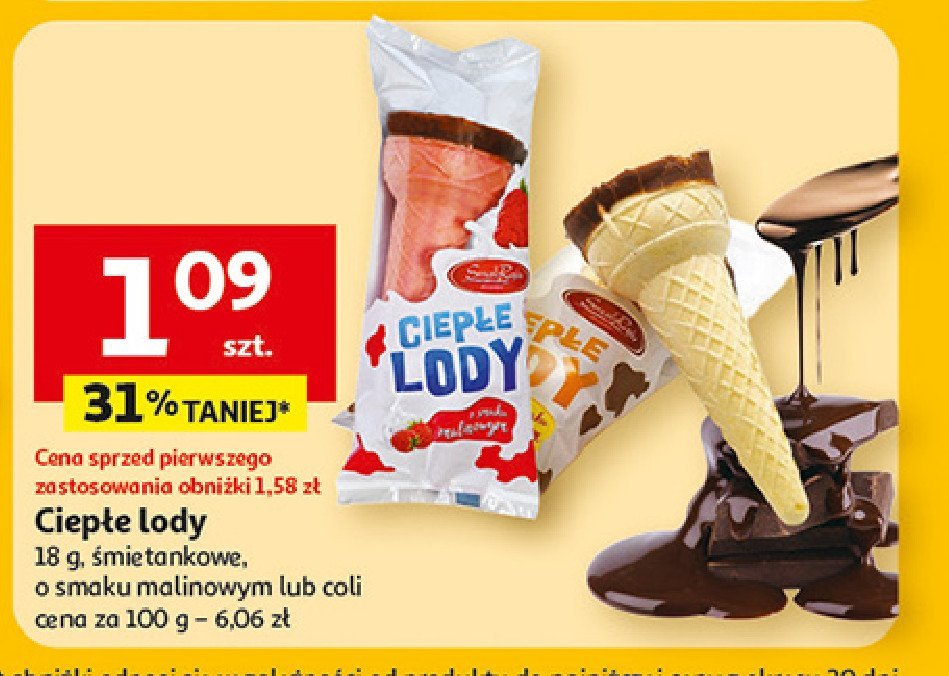 Lody ciepłe cola Smak raju promocja