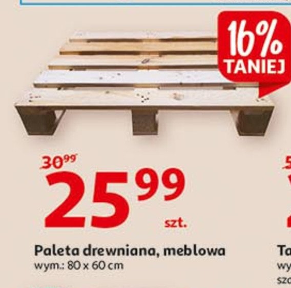 P贸艂paleta heblowana dekoracyjna 80 x 60 cm promocja