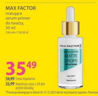 Matujące serum-primer do twarzy MAX FACTOR promocja w Hebe