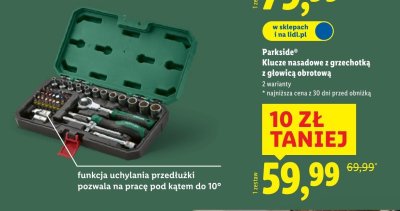 Klucze nasadowe z grzechotką z głowicą obrotową promocja w Lidl