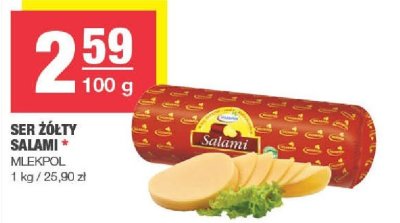 Ser żółty Salami Mlekpol promocja w SPAR