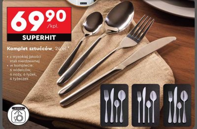 Komplet sztućców ze stali nierdzewnej Ambition promocja w Biedronka