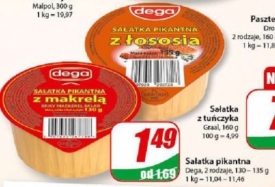 Sałatka pikantna z makrelą Dega promocja