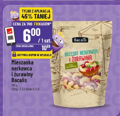 Mieszanka nerkowca i żurawiny Bacalis 130 g promocja w POLOmarket