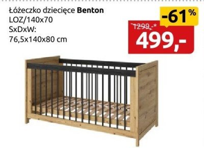 Łóżeczko dziecięce Benton LOZ/140x70 promocja w Black Red White