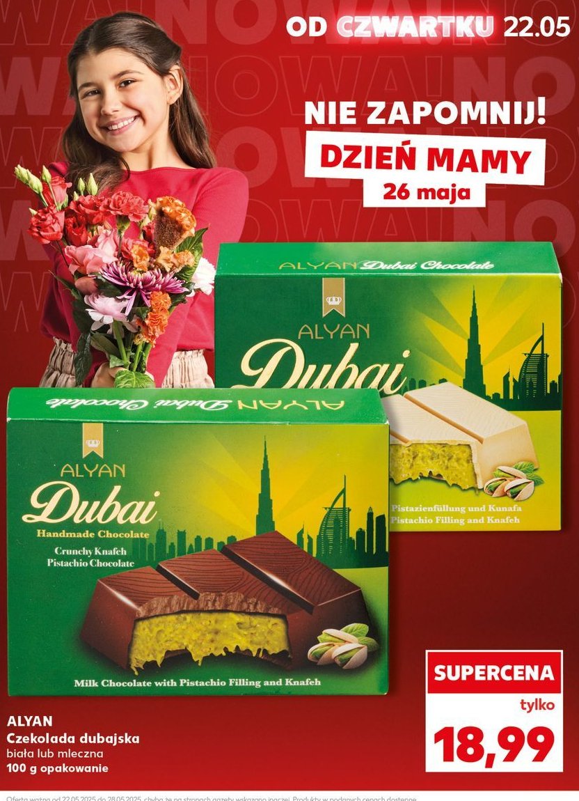 Czekolada bia艂a dubajska Alyan promocja