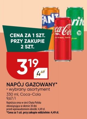 Napój gazowany promocja w Chata Polska