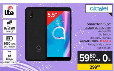 Smartfon 5.5" go edition czarny Alcatel promocja