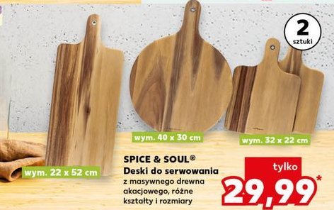 Deska z drewna akacjowego 32 x 22 cm Spice&soul promocja w Kaufland