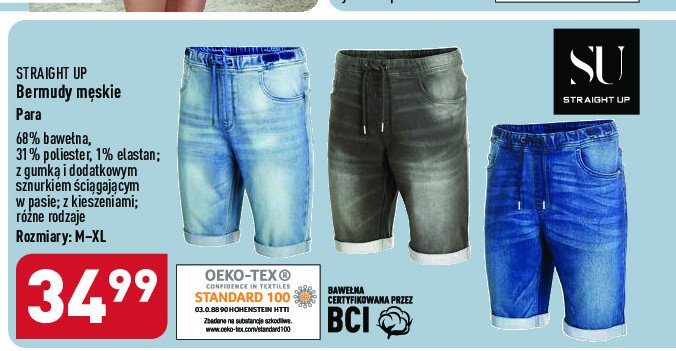Bermudy m臋skie m-xl Straight up promocja