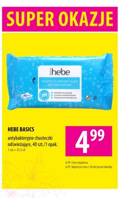Chusteczki odświeżające antybakteryjne  promocja w Hebe