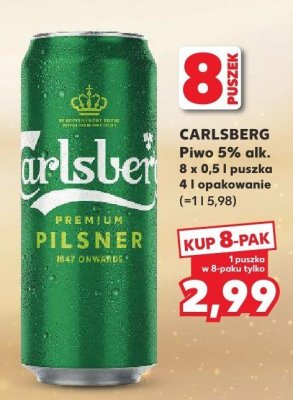 Piwo CARLSBERG 5% alk. 8 x 0,5 l puszka promocja w Kaufland