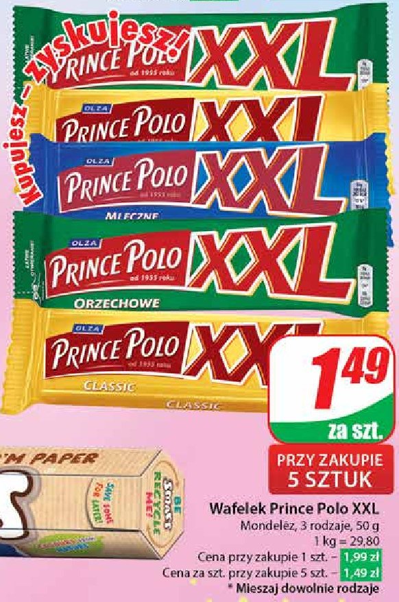 Wafelek orzechowy Prince polo xxl promocja w Dino