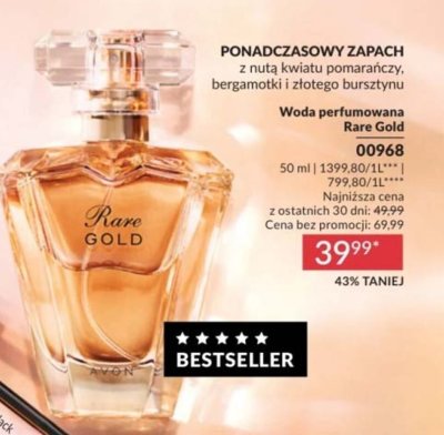 Woda perfumowana Rare Gold promocja w AVON
