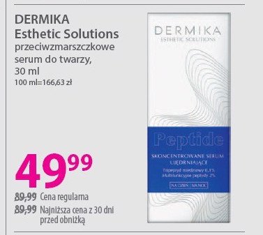 Serum do twarzy przeciwzmarszczkowe Dermika estetic solution peptide promocja