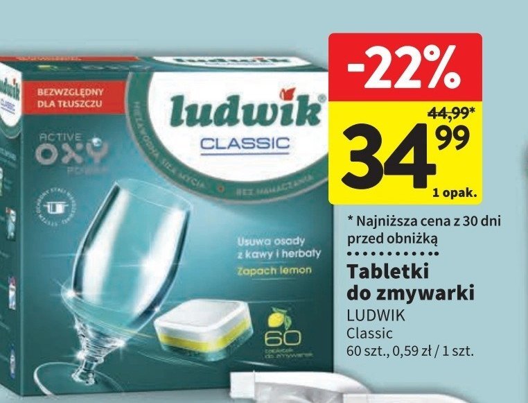 Tabletki do zmywarek Ludwik classic promocja w Intermarche