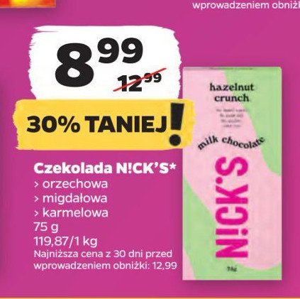 Czekolada karmelowa N!ck's promocja