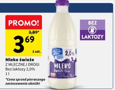 Mleko świeże Z Mlecznej Drogi Bez laktozy 2,0% promocja w Intermarche