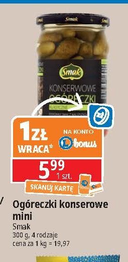 Ogóreczki konserwowe Smak promocja w Leclerc