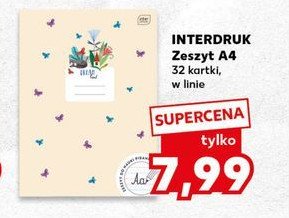 Zeszyt a4 32 kartki linia Interdruk promocja