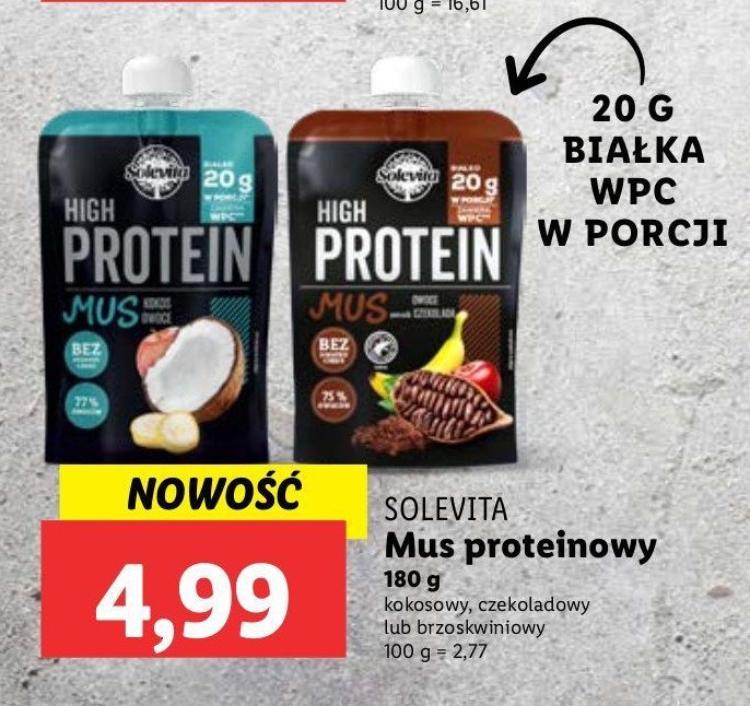 Mus kokos owoce Solevita high protein promocja