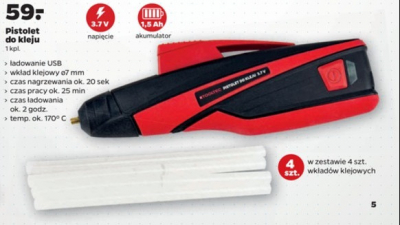 Pistolet do kleju + wk艂ady klejowe Tooltec promocja